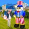 GOOSH 6.7 FT Independence Day July 4th Inflatable Uncle Sam with Sword Built-in LEDs